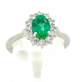 Giorgio Visconti Emerald Ring in gold and diamonds - AB16672BS