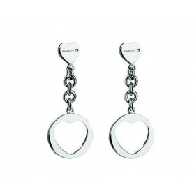 Heart Earrings in silver and diamonds - 20046194
