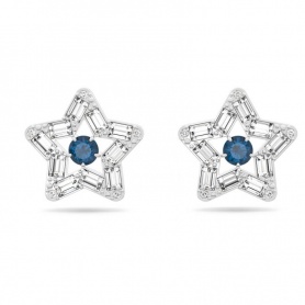 Swarovski Star earrings with crystals and blue zircon - 5639188