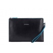 Piquadro slim clutch bag Blue Square black AC5099B2 / N