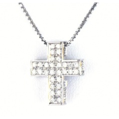 Salvini I Signs Cross Halskette mit seitlichen Diamanten - 20005870