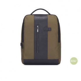 Piquadro Brief2 backpack military green and black CA4818BR2 / VMN