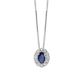 Bliss Regal necklace white gold, sapphire and diamonds 20094851