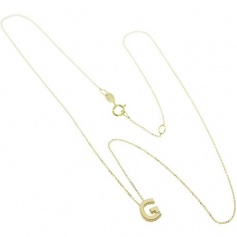 Bliss necklace with letter G pendant in yellow gold - 20090393