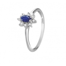 Bliss Rugiada Colors ring with sapphire and diamonds 20087718