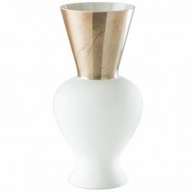 Venini Re Lattimo Vase, Weiß und Bronze - 515.13LA