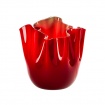 Vase Venini Fazzoletto Rot innen Apfelgrün - 700.02RV-VM