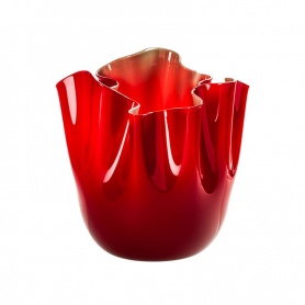 Vase Venini Fazzoletto Red inside Apple green - 700.02RV-VM