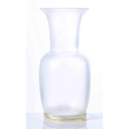 Venini Opal Crystal Vase in sandblasted glass with gold thread 706.22