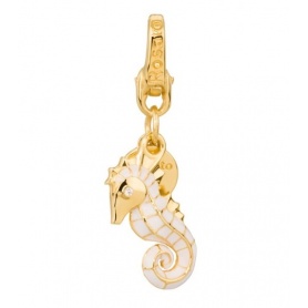 Seahorse charm gold plated silver-HL014