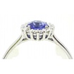 Ring mit blauem Tansanitkissen 5x5mm und natürlichen Diamanten