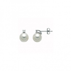 Miluna Akoya Pearl Earrings 7mm with Diamonds - PER2334M
