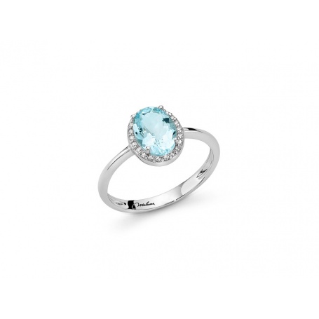 Miluna gold ring with Aquamarine and Diamonds - LID3293