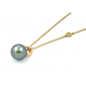 Mimì Milano Collection necklace in gold with 12mm Tahiti black pearl