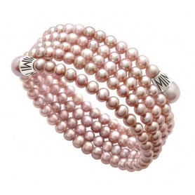 Mimì Lollipop bracelet five strands lilac pearls and silver
