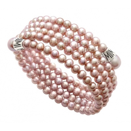 Mimì Lollipop bracelet five strands lilac pearls and silver