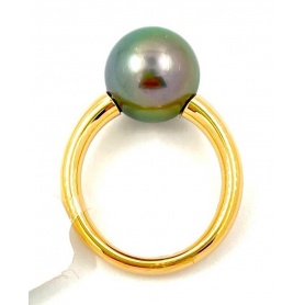 Mimì Milano Collection ring in gold with 12mm Tahiti black pearl