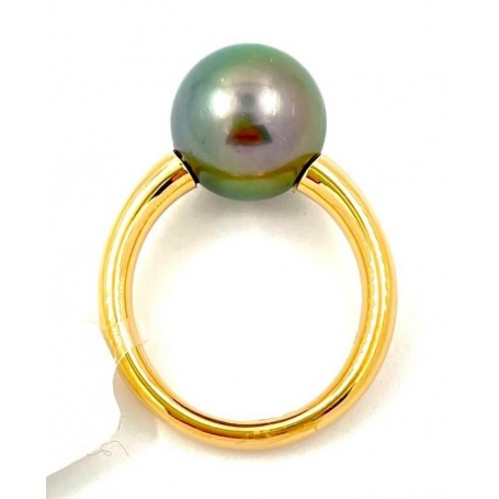 Mimì Milano Collection Ring aus Gold mit 12 mm schwarzer Tahiti-Perle