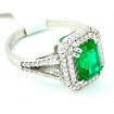 Two carat Colombian Emerald ring in gold and diamonds