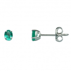 Miluna earrings in white gold with oval emerald ERD2508