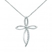 Miluna necklace in white gold with Interlace Cross and Diamond CLD3947