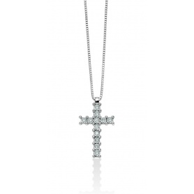 Miluna Halskette aus Weißgold mit Kreuz und Diamanten - CLD4223