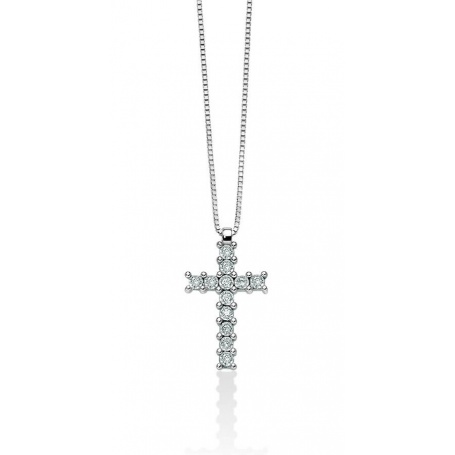 Miluna Halskette aus Weißgold mit Kreuz und Diamanten - CLD4223