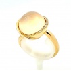 Mimì Abbracci ring in pink gold with pink chalcedony and diamonds