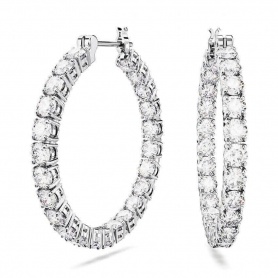 Swarovski Matrix Circle Earrings with white crystals - 5647715