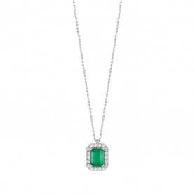 Bliss Prestige necklace with emerald and diamonds - 20095699