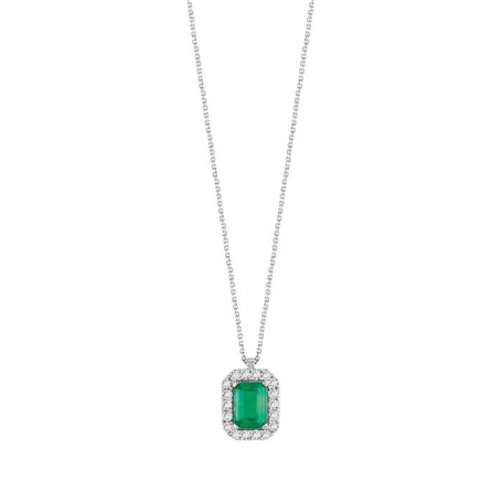 Bliss Prestige necklace with emerald and diamonds - 20095699