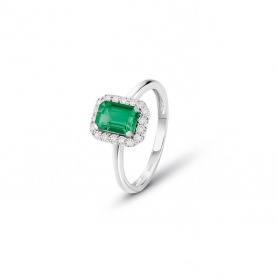 Bliss Prestige ring with emerald and diamonds - 20095698