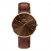 Daniel Wellington watch 40mm chocolate and brown leather