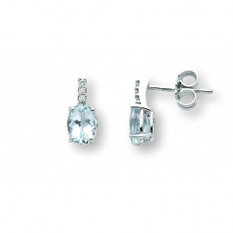 Miluna Earrings with Aquamarine and Diamonds - ERD2410