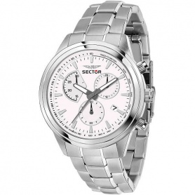 Sector670 chrono white watch, steel R3273740007