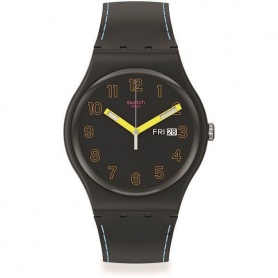 Swatch Dark Glow New Gent Schwarze Uhr - SO29B707