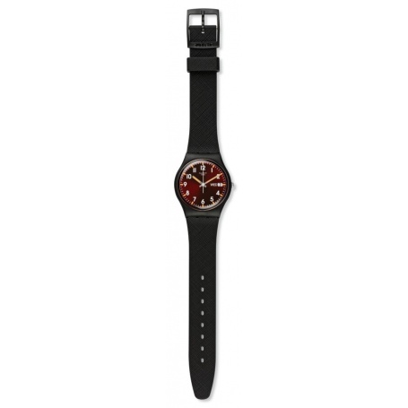 Swatch Uhr Sir Red schwarz Bronze Bordeaux Silikon - GB753