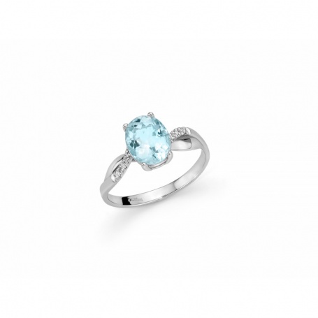 Miluna gold ring with Aquamarine and Diamonds - LID3306