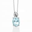 Miluna necklace with natural Aquamarine and Diamonds - CLD4490