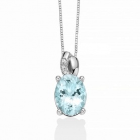 Miluna Halskette mit natürlichem Aquamarin und Diamanten - CLD4490