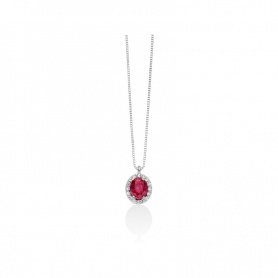 Miluna necklace with Ruby and Diamonds in white gold - CLD4095