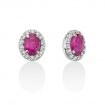 Miluna earrings with rubies and diamonds in white gold - ERD2395