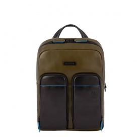 Piquadro B2V backpack in green and black leather - CA5575B2V/VEN