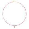 Rue Des Mille pink zircon necklace with pendant - GRZ014M2AU