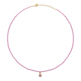 Rue Des Mille pink zircon necklace with pendant - GRZ014M2AU