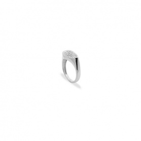 Concave ring Rue Des Mille drop pavè silver ANZ014M2RH