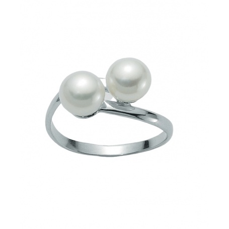 Miluna Ring with Double White Pearl 7mm - PLI947