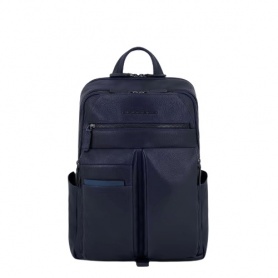 Piquadro Blue leather backpack Paavo line - CA6029S122/BLU