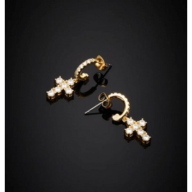 Chiara Ferragni Bold Cross earrings with golden cross circle J19AWC12