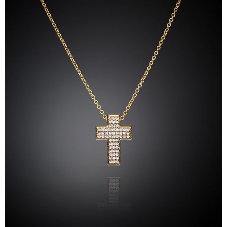 Chiara Ferragni Squared Cross goldene Halskette J19AWC09